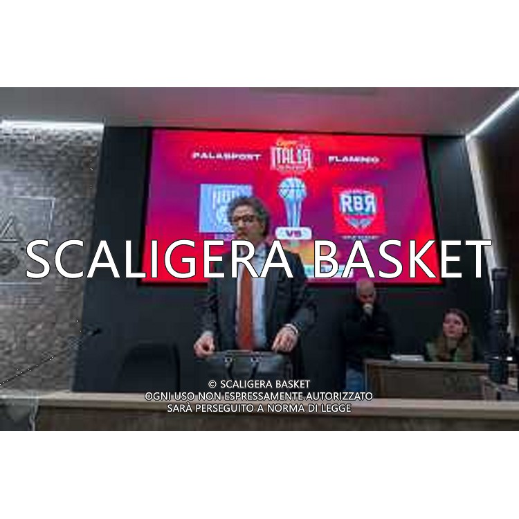Media Day presentazione Coppa Italia LNP Old Wilde West Rimini 2026 Interventi di coach e capitani di Serie A2 Tezenis Verona/Victoria Libertas Pesaro/Valtur Brindisi/Dole Basket Rimini Serie B Nazionale Elachem Vigevano 1955/Verodol CBD Pielle Livorno/Virtus GVM Roma 1960/La Tecnica Gema Montecatini Rimini. 09/03/2026 Foto Roberto Masi/Ciamillo-Castoria