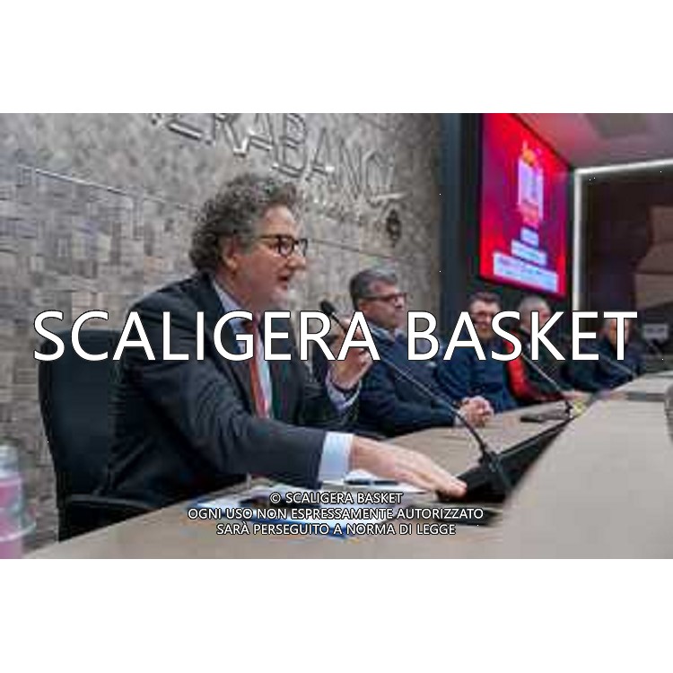 Media Day presentazione Coppa Italia LNP Old Wilde West Rimini 2026 Interventi di coach e capitani di Serie A2 Tezenis Verona/Victoria Libertas Pesaro/Valtur Brindisi/Dole Basket Rimini Serie B Nazionale Elachem Vigevano 1955/Verodol CBD Pielle Livorno/Virtus GVM Roma 1960/La Tecnica Gema Montecatini Rimini. 09/03/2026 Foto Roberto Masi/Ciamillo-Castoria