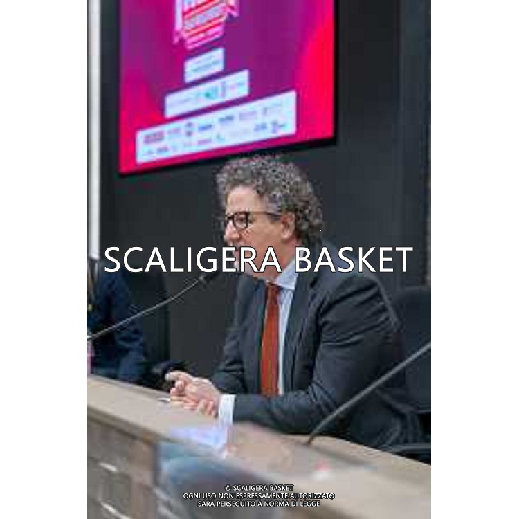 Media Day presentazione Coppa Italia LNP Old Wilde West Rimini 2026 Interventi di coach e capitani di Serie A2 Tezenis Verona/Victoria Libertas Pesaro/Valtur Brindisi/Dole Basket Rimini Serie B Nazionale Elachem Vigevano 1955/Verodol CBD Pielle Livorno/Virtus GVM Roma 1960/La Tecnica Gema Montecatini Rimini. 09/03/2026 Foto Roberto Masi/Ciamillo-Castoria