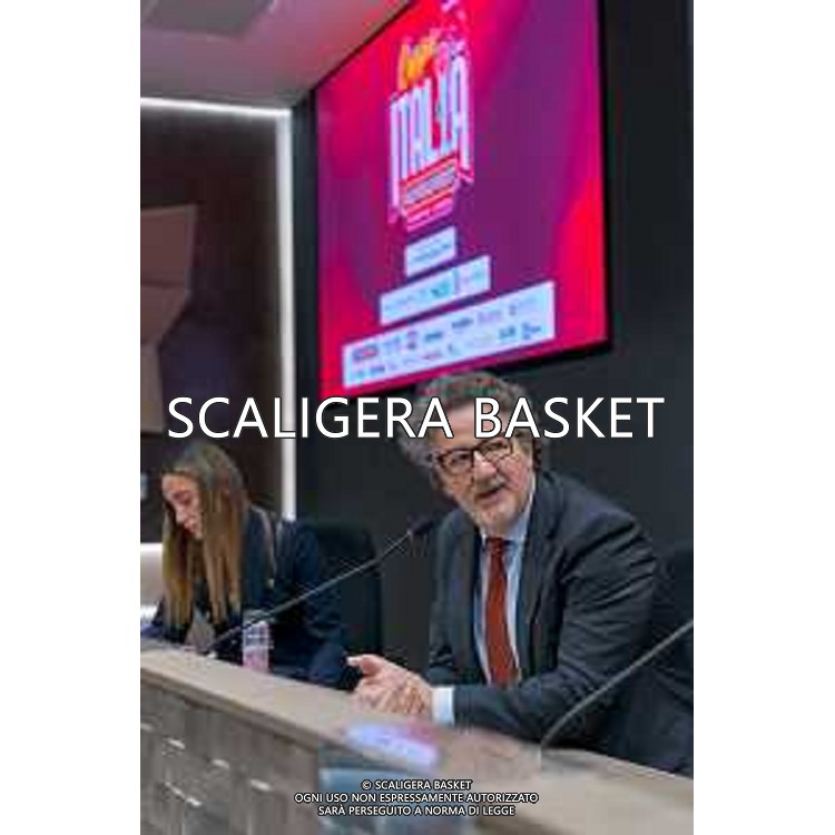 Media Day presentazione Coppa Italia LNP Old Wilde West Rimini 2026 Interventi di coach e capitani di Serie A2 Tezenis Verona/Victoria Libertas Pesaro/Valtur Brindisi/Dole Basket Rimini Serie B Nazionale Elachem Vigevano 1955/Verodol CBD Pielle Livorno/Virtus GVM Roma 1960/La Tecnica Gema Montecatini Rimini. 09/03/2026 Foto Roberto Masi/Ciamillo-Castoria