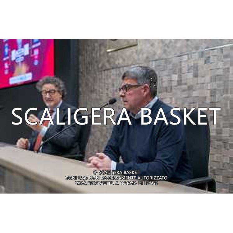 Media Day presentazione Coppa Italia LNP Old Wilde West Rimini 2026 Interventi di coach e capitani di Serie A2 Tezenis Verona/Victoria Libertas Pesaro/Valtur Brindisi/Dole Basket Rimini Serie B Nazionale Elachem Vigevano 1955/Verodol CBD Pielle Livorno/Virtus GVM Roma 1960/La Tecnica Gema Montecatini Rimini. 09/03/2026 Foto Roberto Masi/Ciamillo-Castoria