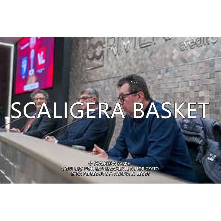 Media Day presentazione Coppa Italia LNP Old Wilde West Rimini 2026 Interventi di coach e capitani di Serie A2 Tezenis Verona/Victoria Libertas Pesaro/Valtur Brindisi/Dole Basket Rimini Serie B Nazionale Elachem Vigevano 1955/Verodol CBD Pielle Livorno/Virtus GVM Roma 1960/La Tecnica Gema Montecatini Rimini. 09/03/2026 Foto Roberto Masi/Ciamillo-Castoria