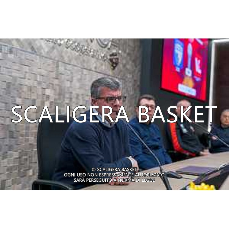 Media Day presentazione Coppa Italia LNP Old Wilde West Rimini 2026 Interventi di coach e capitani di Serie A2 Tezenis Verona/Victoria Libertas Pesaro/Valtur Brindisi/Dole Basket Rimini Serie B Nazionale Elachem Vigevano 1955/Verodol CBD Pielle Livorno/Virtus GVM Roma 1960/La Tecnica Gema Montecatini Rimini. 09/03/2026 Foto Roberto Masi/Ciamillo-Castoria