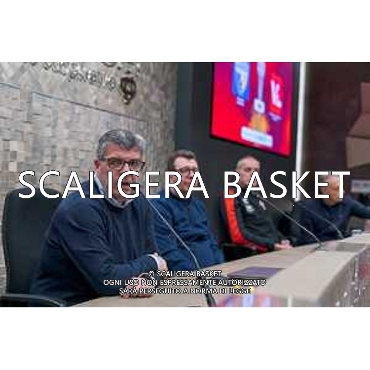 Media Day presentazione Coppa Italia LNP Old Wilde West Rimini 2026 Interventi di coach e capitani di Serie A2 Tezenis Verona/Victoria Libertas Pesaro/Valtur Brindisi/Dole Basket Rimini Serie B Nazionale Elachem Vigevano 1955/Verodol CBD Pielle Livorno/Virtus GVM Roma 1960/La Tecnica Gema Montecatini Rimini. 09/03/2026 Foto Roberto Masi/Ciamillo-Castoria