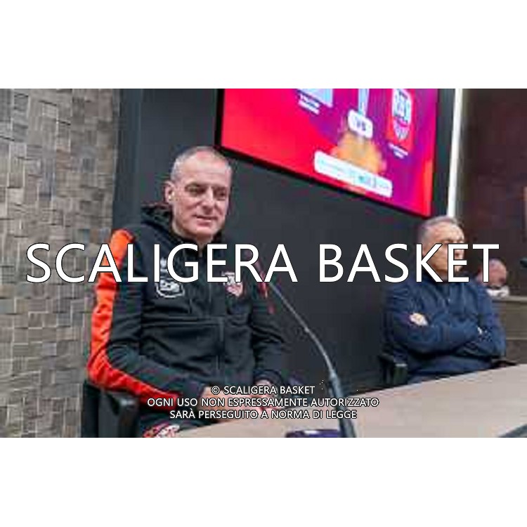 Media Day presentazione Coppa Italia LNP Old Wilde West Rimini 2026 Interventi di coach e capitani di Serie A2 Tezenis Verona/Victoria Libertas Pesaro/Valtur Brindisi/Dole Basket Rimini Serie B Nazionale Elachem Vigevano 1955/Verodol CBD Pielle Livorno/Virtus GVM Roma 1960/La Tecnica Gema Montecatini Rimini. 09/03/2026 Foto Roberto Masi/Ciamillo-Castoria