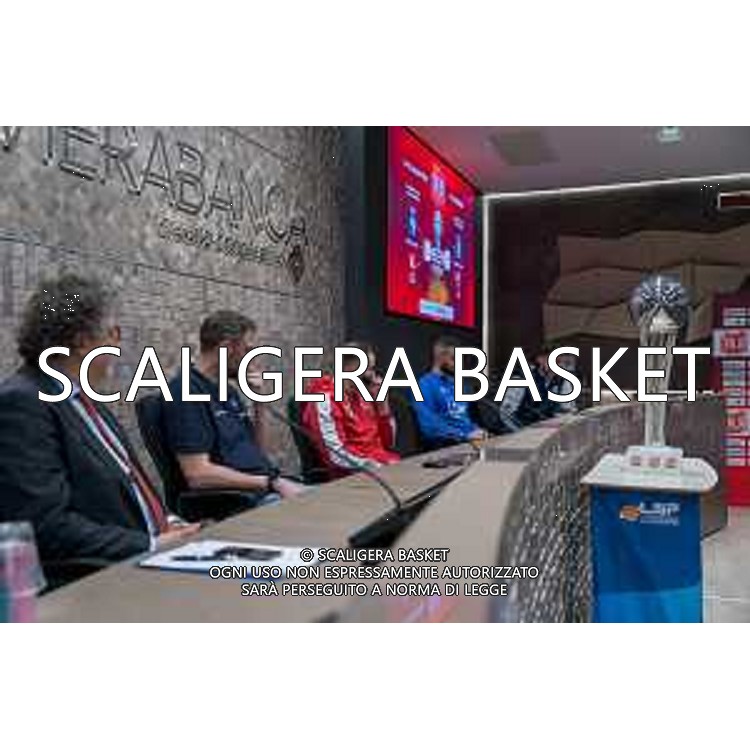 Media Day presentazione Coppa Italia LNP Old Wilde West Rimini 2026 Interventi di coach e capitani di Serie A2 Tezenis Verona/Victoria Libertas Pesaro/Valtur Brindisi/Dole Basket Rimini Serie B Nazionale Elachem Vigevano 1955/Verodol CBD Pielle Livorno/Virtus GVM Roma 1960/La Tecnica Gema Montecatini Rimini. 09/03/2026 Foto Roberto Masi/Ciamillo-Castoria