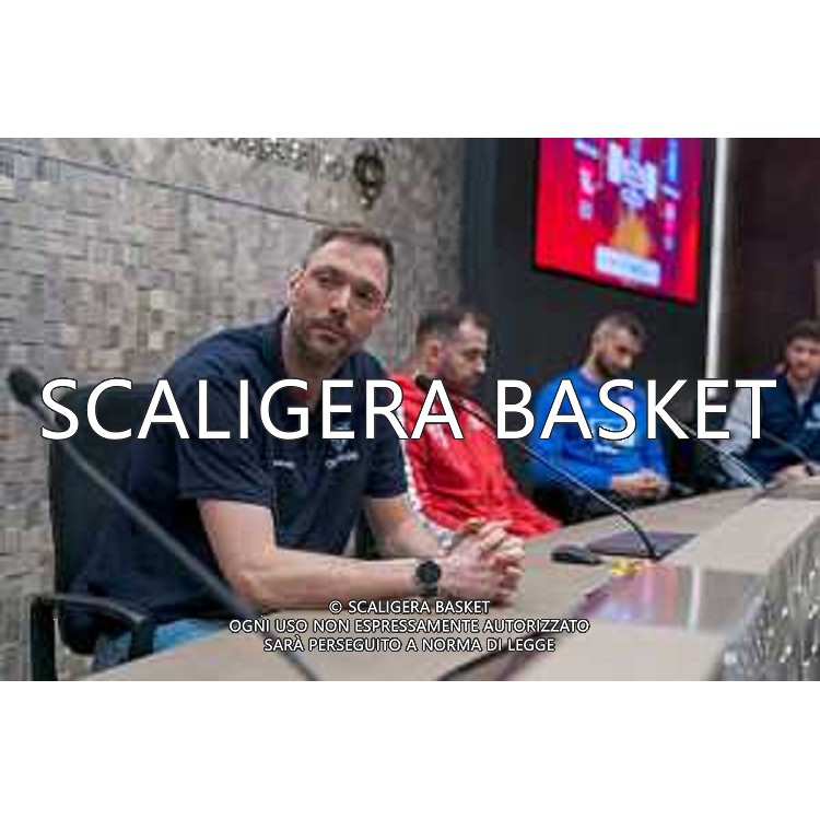 Media Day presentazione Coppa Italia LNP Old Wilde West Rimini 2026 Interventi di coach e capitani di Serie A2 Tezenis Verona/Victoria Libertas Pesaro/Valtur Brindisi/Dole Basket Rimini Serie B Nazionale Elachem Vigevano 1955/Verodol CBD Pielle Livorno/Virtus GVM Roma 1960/La Tecnica Gema Montecatini Rimini. 09/03/2026 Foto Roberto Masi/Ciamillo-Castoria