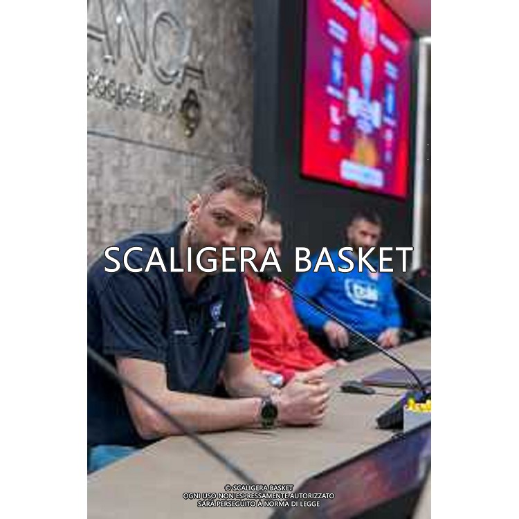 Media Day presentazione Coppa Italia LNP Old Wilde West Rimini 2026 Interventi di coach e capitani di Serie A2 Tezenis Verona/Victoria Libertas Pesaro/Valtur Brindisi/Dole Basket Rimini Serie B Nazionale Elachem Vigevano 1955/Verodol CBD Pielle Livorno/Virtus GVM Roma 1960/La Tecnica Gema Montecatini Rimini. 09/03/2026 Foto Roberto Masi/Ciamillo-Castoria