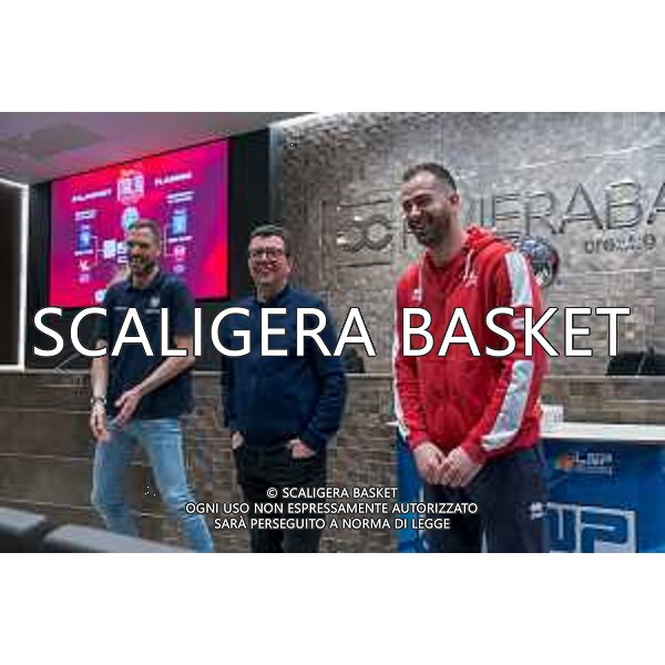 Media Day presentazione Coppa Italia LNP Old Wilde West Rimini 2026 Interventi di coach e capitani di Serie A2 Tezenis Verona/Victoria Libertas Pesaro/Valtur Brindisi/Dole Basket Rimini Serie B Nazionale Elachem Vigevano 1955/Verodol CBD Pielle Livorno/Virtus GVM Roma 1960/La Tecnica Gema Montecatini Rimini. 09/03/2026 Foto Roberto Masi/Ciamillo-Castoria