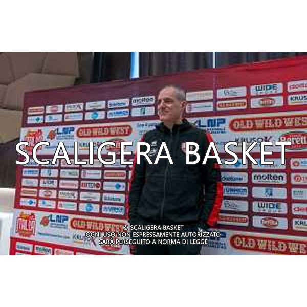 Media Day presentazione Coppa Italia LNP Old Wilde West Rimini 2026 Interventi di coach e capitani di Serie A2 Tezenis Verona/Victoria Libertas Pesaro/Valtur Brindisi/Dole Basket Rimini Serie B Nazionale Elachem Vigevano 1955/Verodol CBD Pielle Livorno/Virtus GVM Roma 1960/La Tecnica Gema Montecatini Rimini. 09/03/2026 Foto Roberto Masi/Ciamillo-Castoria
